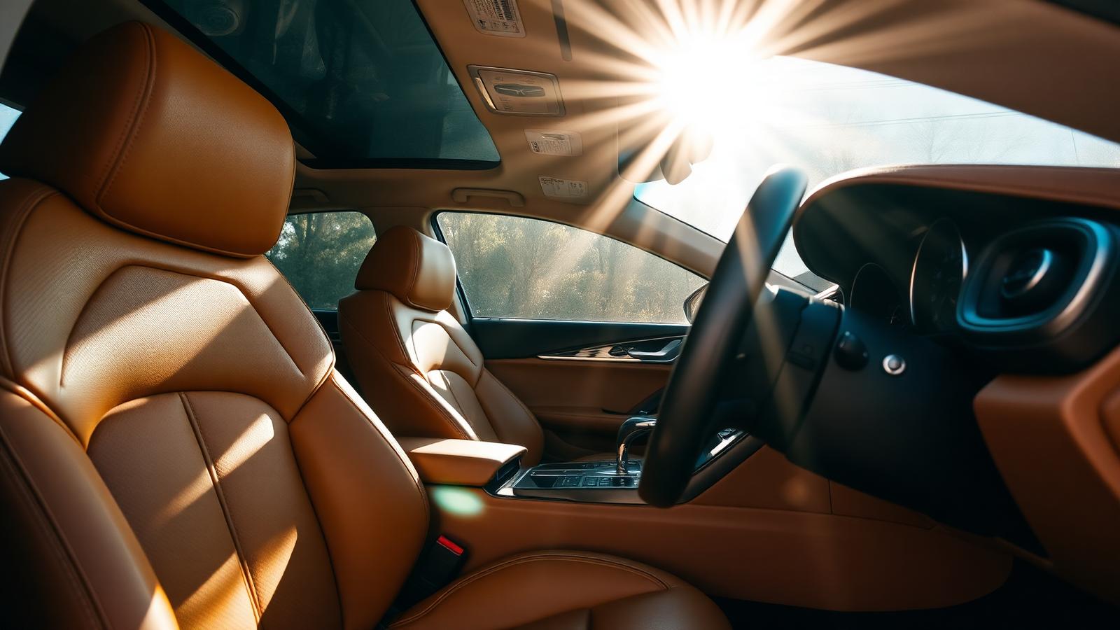 Freshly detailed luxury car interior